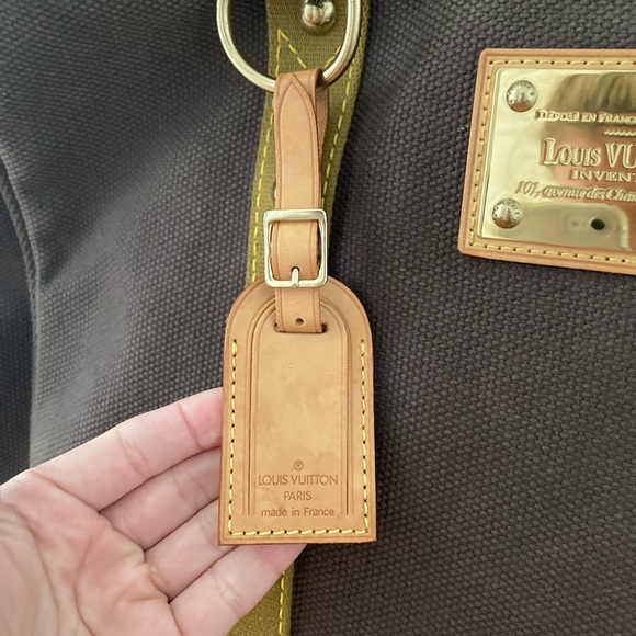 Louis Vuitton brown dark canvas fabric Antigua cabas GM France. - Picture 3 of 8